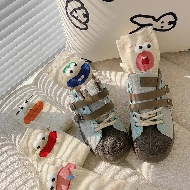 Funny Expression Women's Socks - Cute Cartoon Gift - lily supply