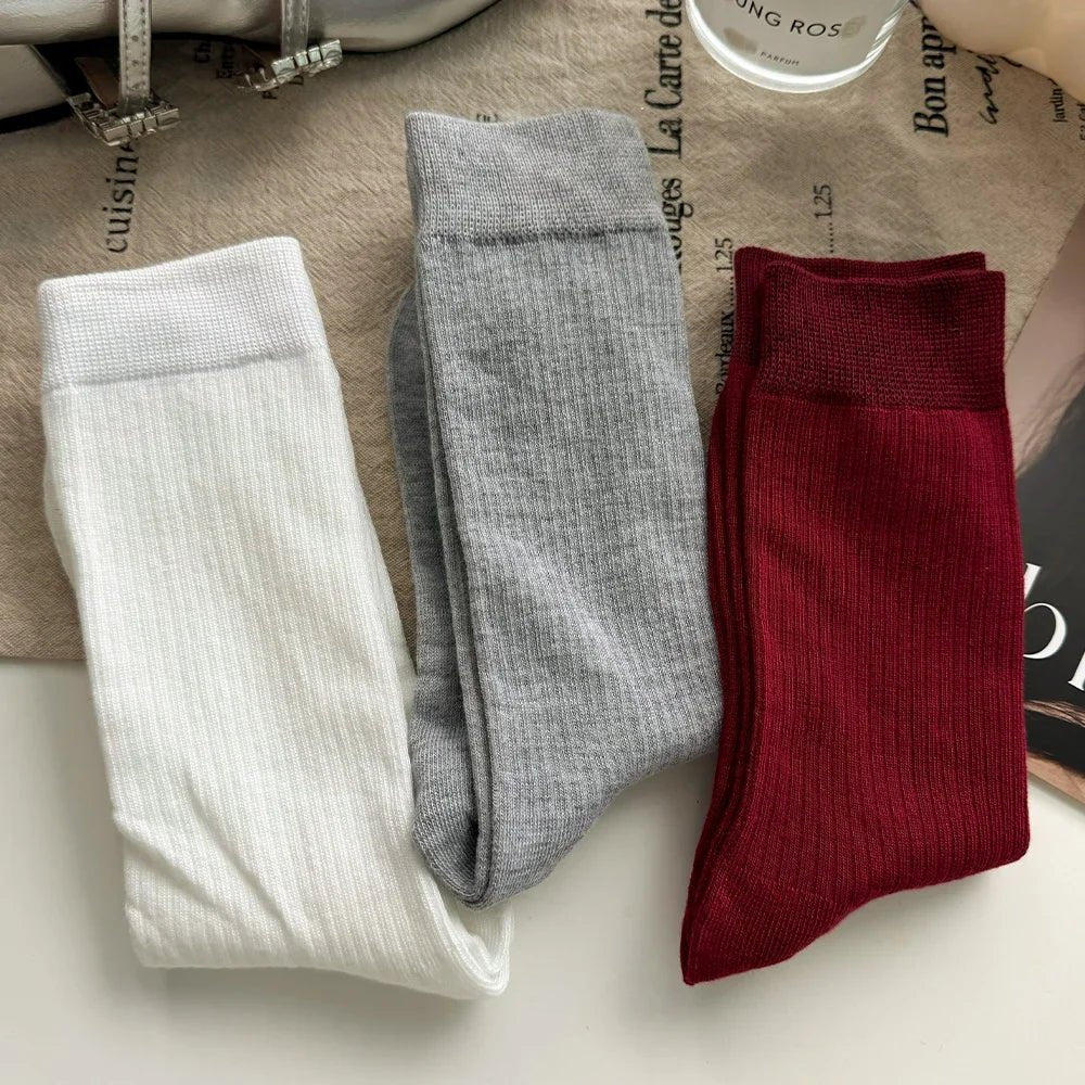 Women's Korean Stripe Pile Long Winter Socks – Warm Knee High Socks - lily supply