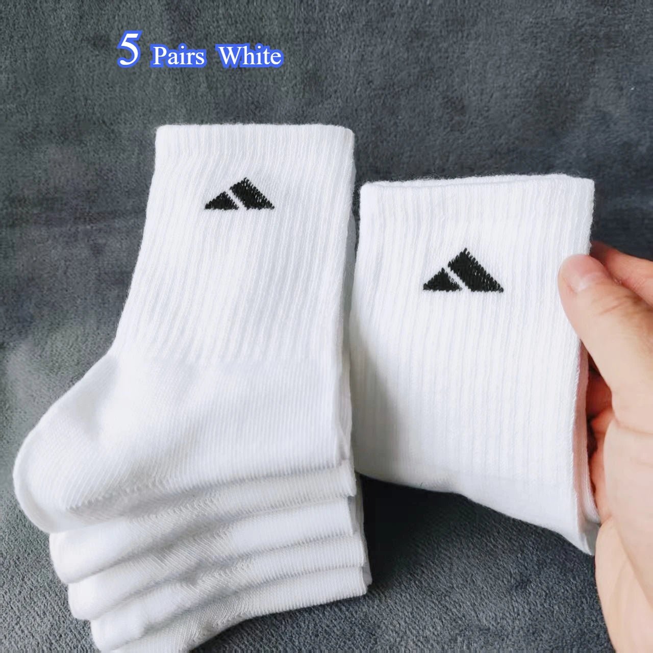 Men & Women Solid Colour Socks - 5/10 Pairs Antibacterial Breathable Comfortable - lily supply