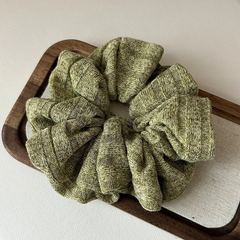 Leopard Print Oversized Scrunchie - Retro Elastic Hair Tie - lily supply