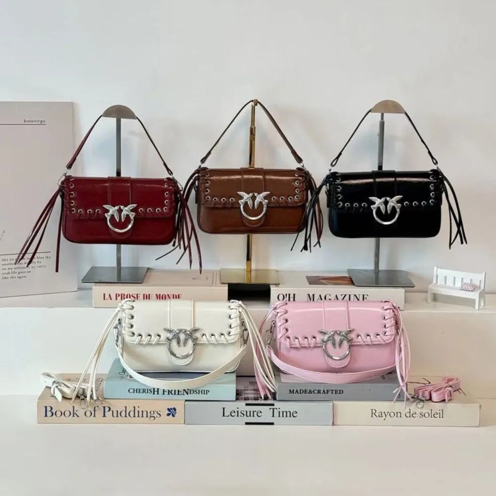 New 2026 Woven Swallow Bag Women Small Square Shoulder Bag Crossbody Purse Simple Retro Versatile Fashion Tote
