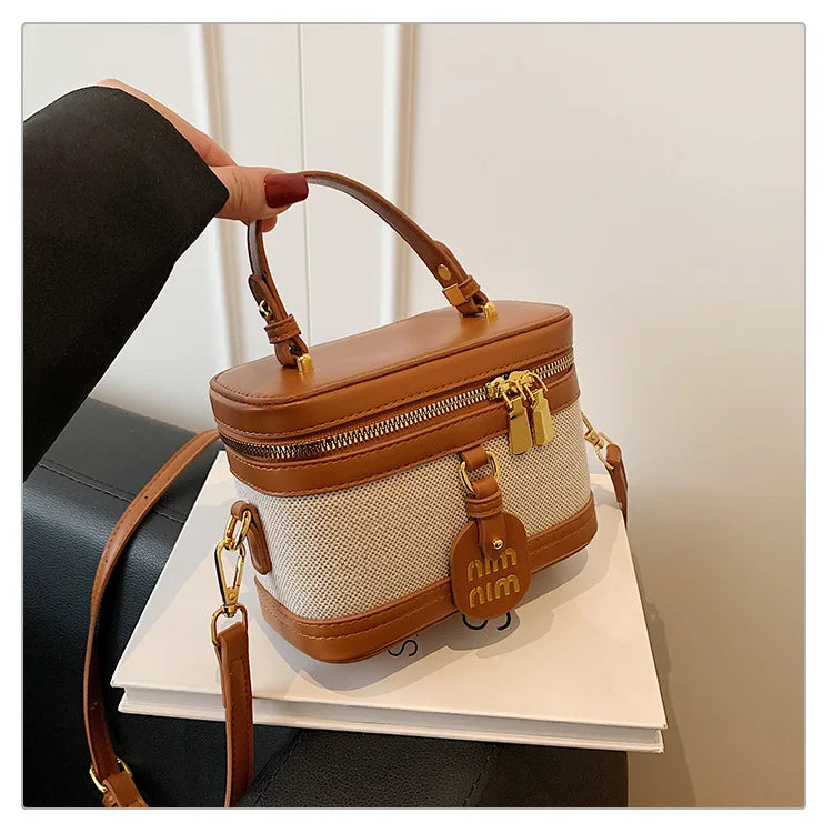 2026 New Arrival Women's Retro Box Bag Trendy Color Block Design, Versatile Top-handle/Shoulder/Crossbody Bag Compact & Stylish