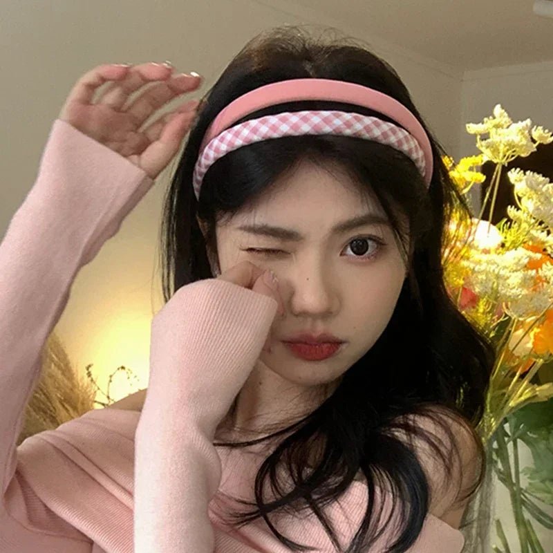 Thin Sponge Hairband 2024 Spring Summer Women's Girls Elegant Head Band Makeup Face Wash Hair Hoop Fashion Hair Accessories - lily supply