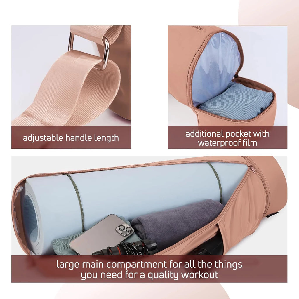 Yoga Mat Bag - Large Waterproof Tote Carrier with Adjustable Strap