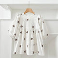 Girls Embroidery Cotton Princess Dress | Floral Long Sleeve Kids Dress 2 - 6Y - lily supply