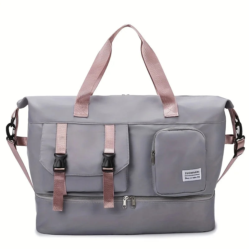 Large Capacity Carry on Travel Bag for Women, Weekender Overnight Duffel Bag with Shoe Compartment, Gym Bag with Wet Pocket