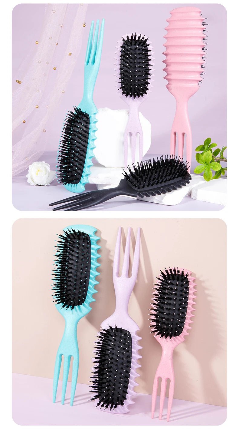 Candy Curly Hair Styling Brush - Nylon Bristle Detangling Comb - lily supply