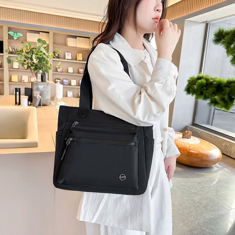 Women's Waterproof Canvas Eco Shoulder Tote Bag - Work School Travel Shopping - lily supply