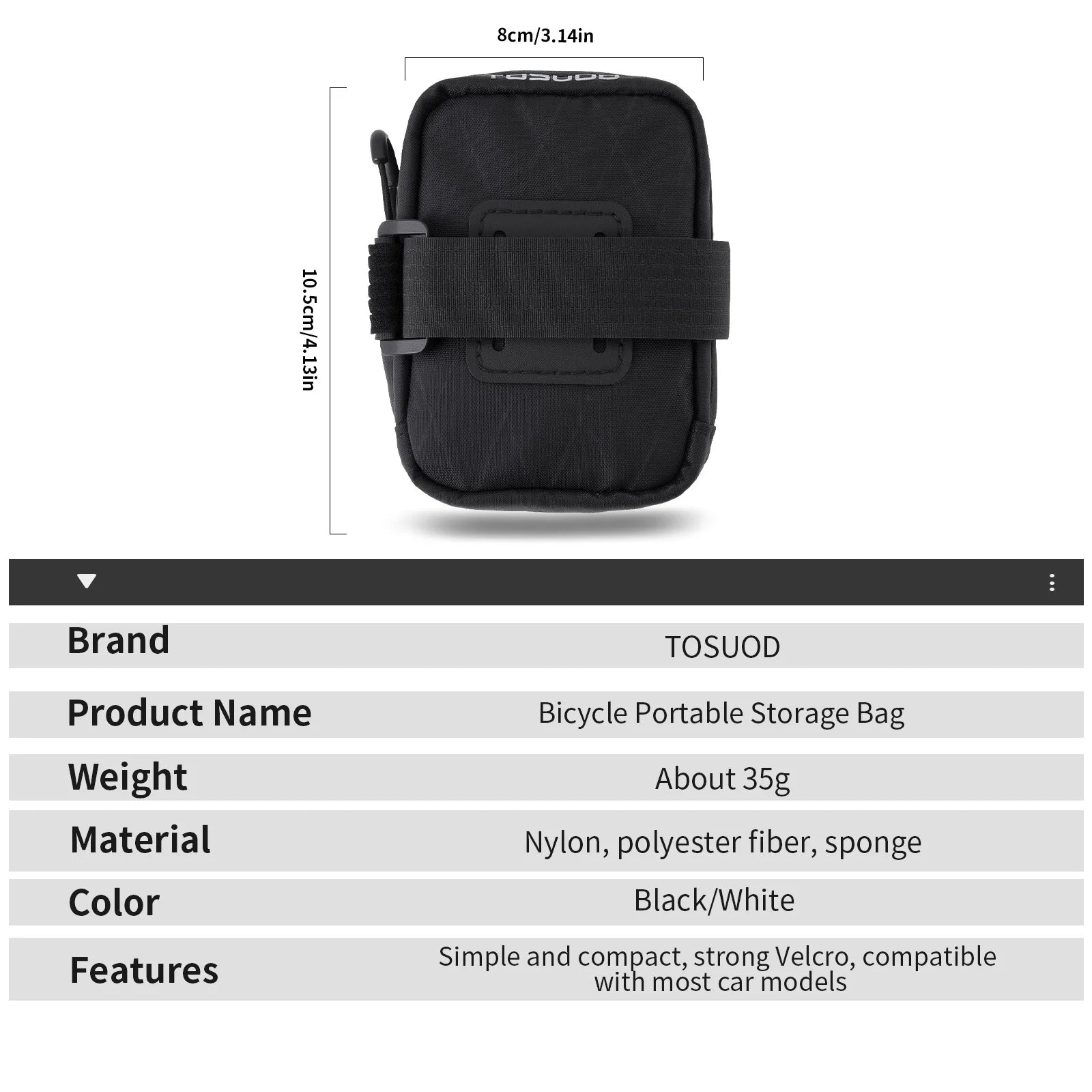 Mini Lightweight Cycling Tail Bag - Portable Bike Saddle Storage Tool Bag