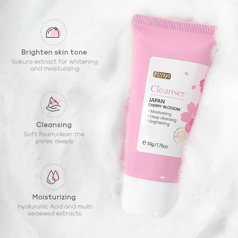 Vitamin C Facial Cleanser Skin Deep Cleansing Moisturizing Blackhead Removal skincare Face Wash Foam Face Cleanser Skin Care - lily supply