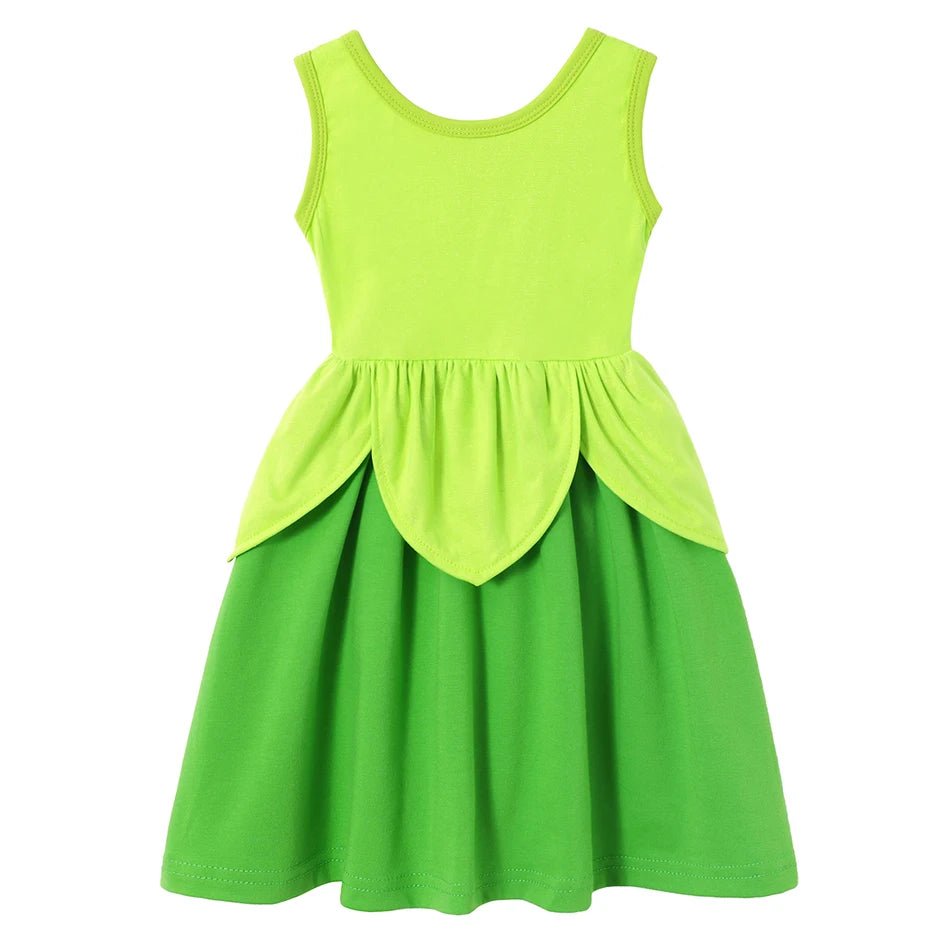 Children's Casual Dress for Girls Mermaid Rapunzel Dress One - Shoulder Sling Short Sleeve Princess Costume Summer Casual Vest - lily supply