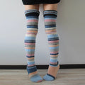 Women's Wool Knee Socks & Leg Warmers - Y2K Striped Knitted Stacked Socks - lily supply