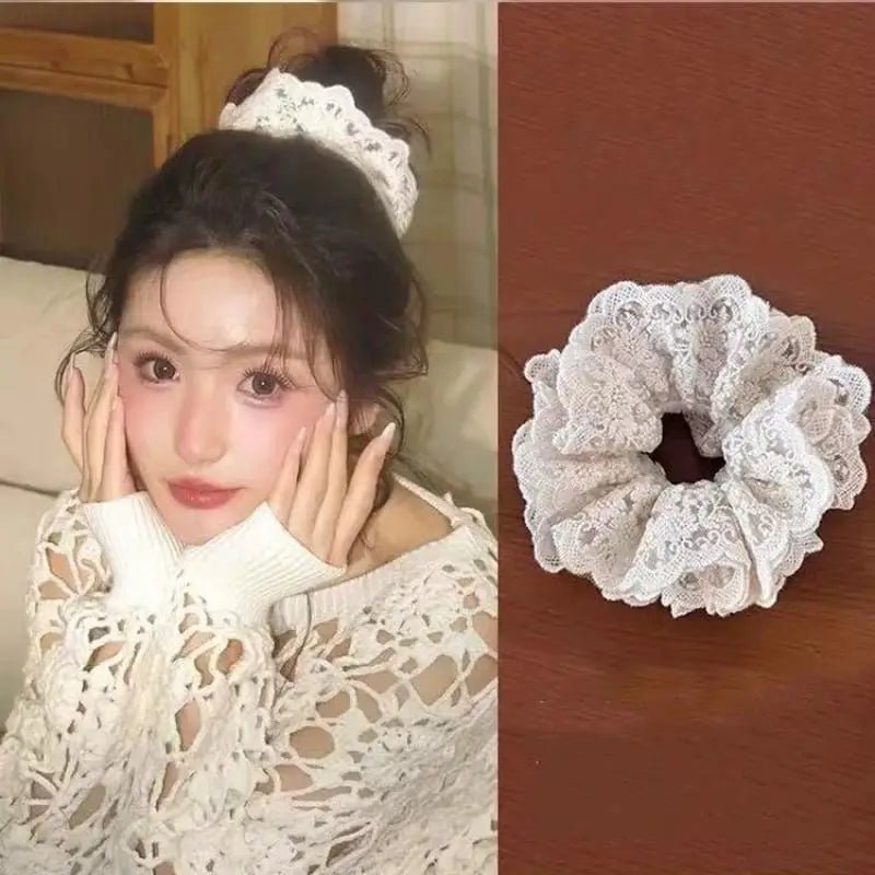 Four Layered Hair Scrunchie - Elastic Ponytail Holder Headband - lily supply
