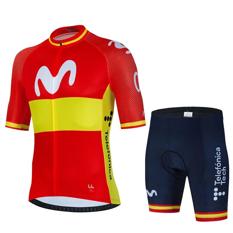 Movistar Team Cycling Jersey – Short Sleeve Spain Anti - UV Sportswear - lily supply