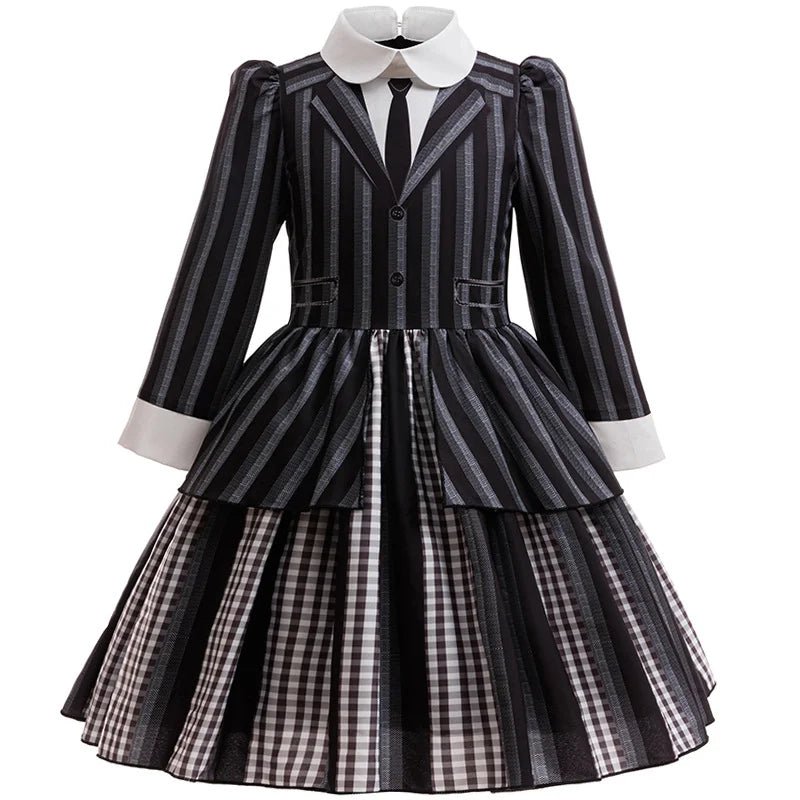 Girls Party Dress Girl Clothing Elegant Ball Gown Black Stripes Girls Princess Dress Carnival Birthday Party Role Play Dress - lily supply