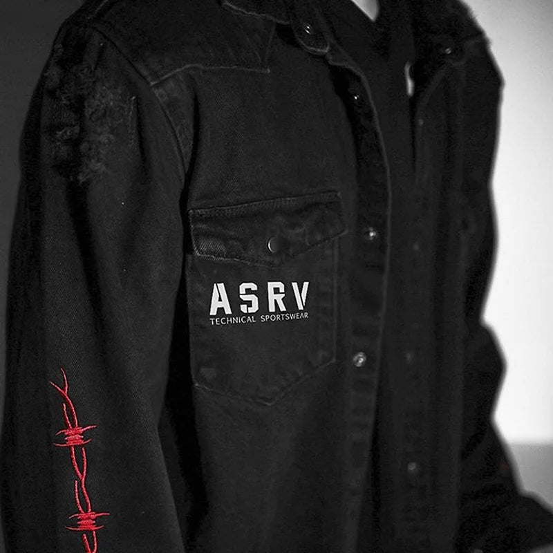 Men's Denim Motorcycle Sports Jacket - Fashion Casual Cotton Gym Outerwear