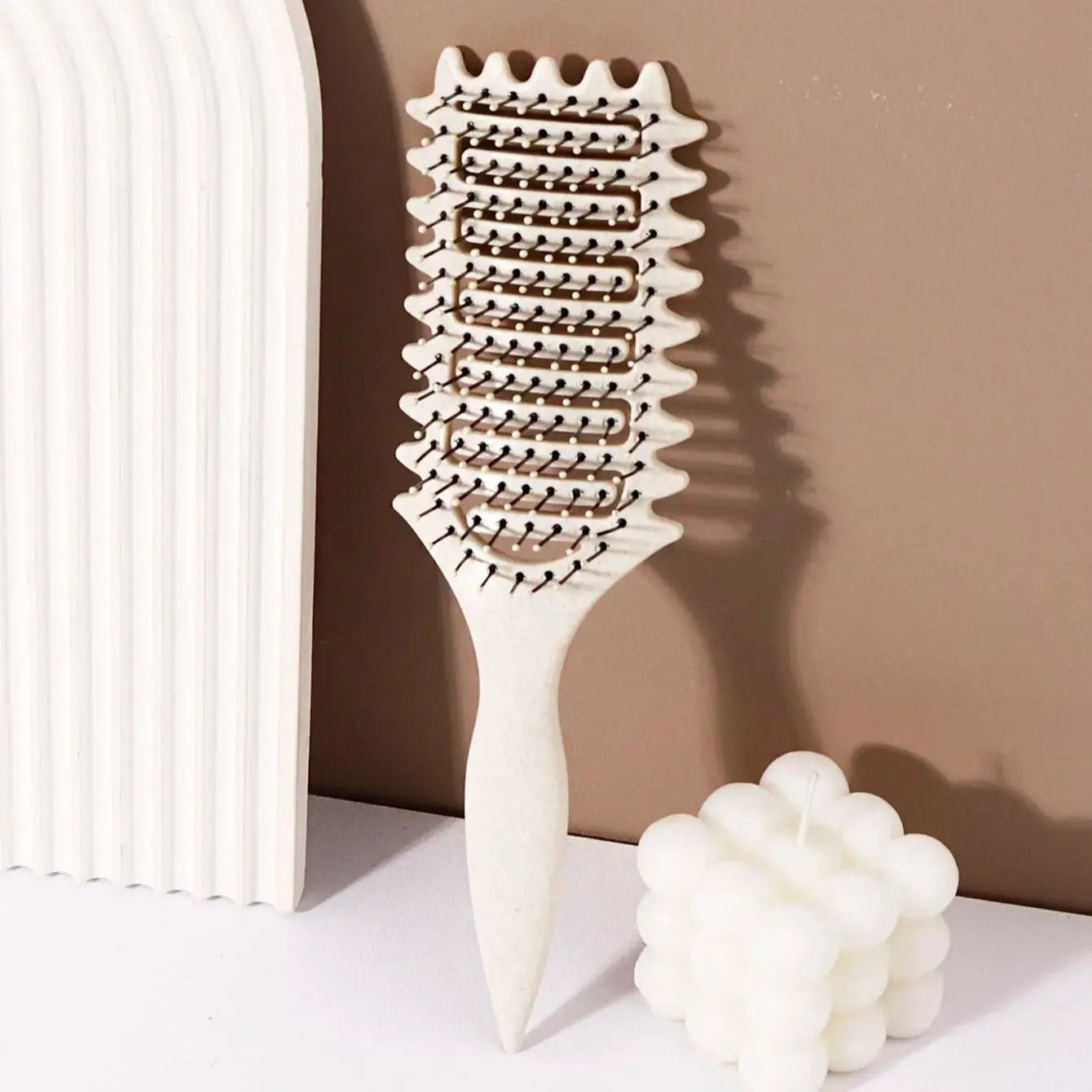 Curling Styling Brush - Hollow Massage Comb for Real Hair & Wigs - lily supply