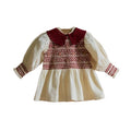 Girls Dresses 2025 Autumn Winter Christmas Princess Dress Korean Children's Clothing Embroidered Flower Patterned Shirts Dress - lily supply