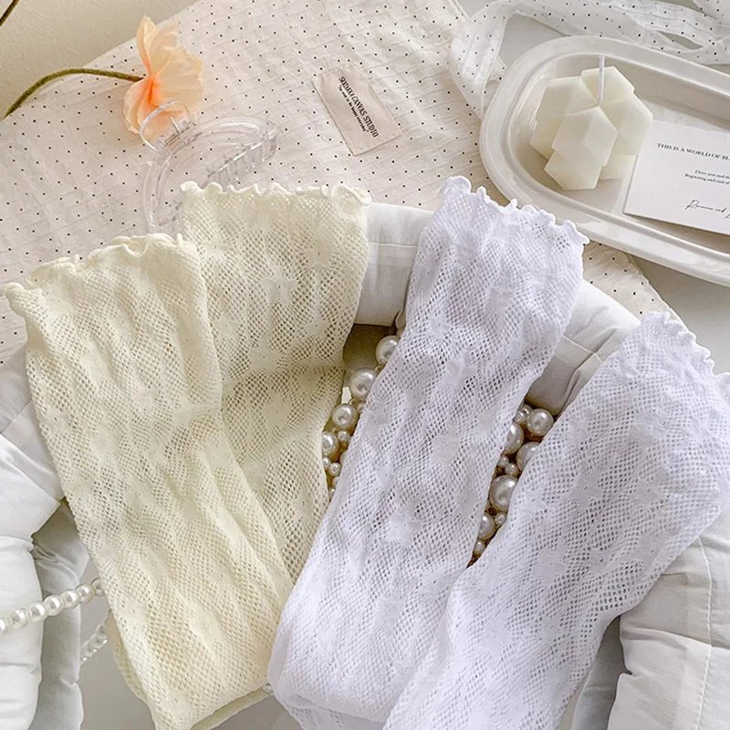Women's Flower Lace Mesh Socks – Sweet Cute Ankle Socks - lily supply