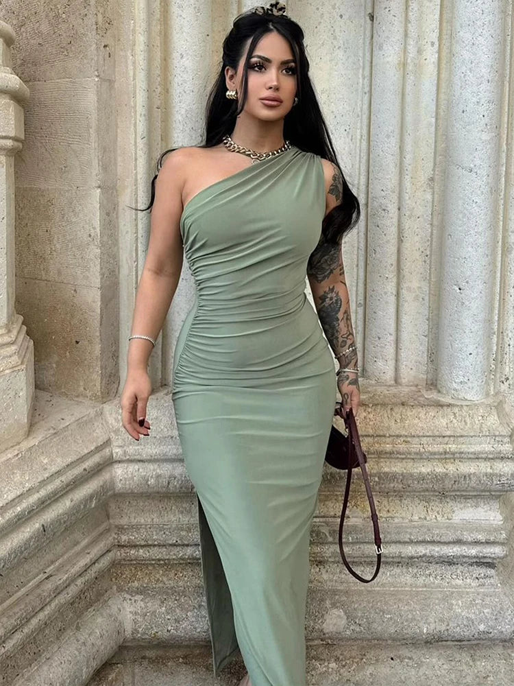 Women's Split Backless Maxi Dress – Sexy Sleeveless Gown