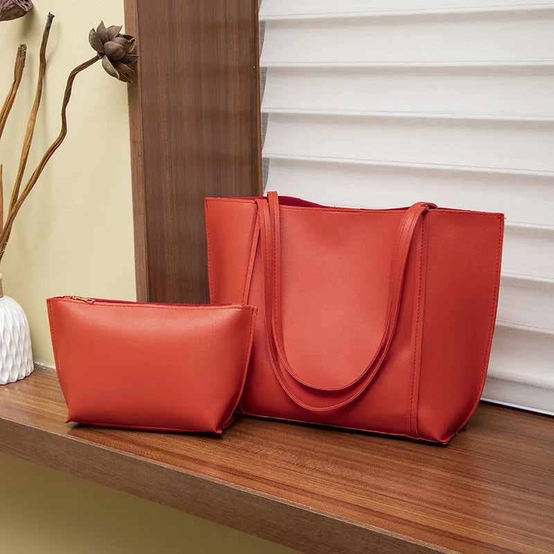 Women's Minimalist Solid Colour Travel Tote Bag - Large Capacity Fashion Shoulder