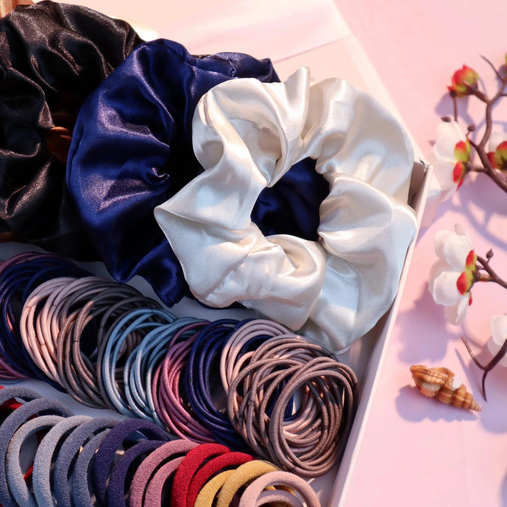 1085pcs Dark Hair Accessories Set - Scrunchies, Hair Bands & Ties - lily supply