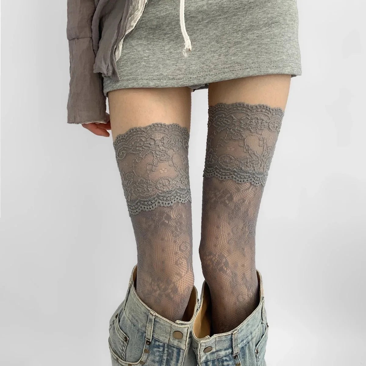 Women Thigh High Lace Stockings - Lolita Style