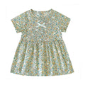 Baby Girls Floral Cotton Summer Dress | Short Sleeve Casual Holiday Dress 6M - 4Y - lily supply