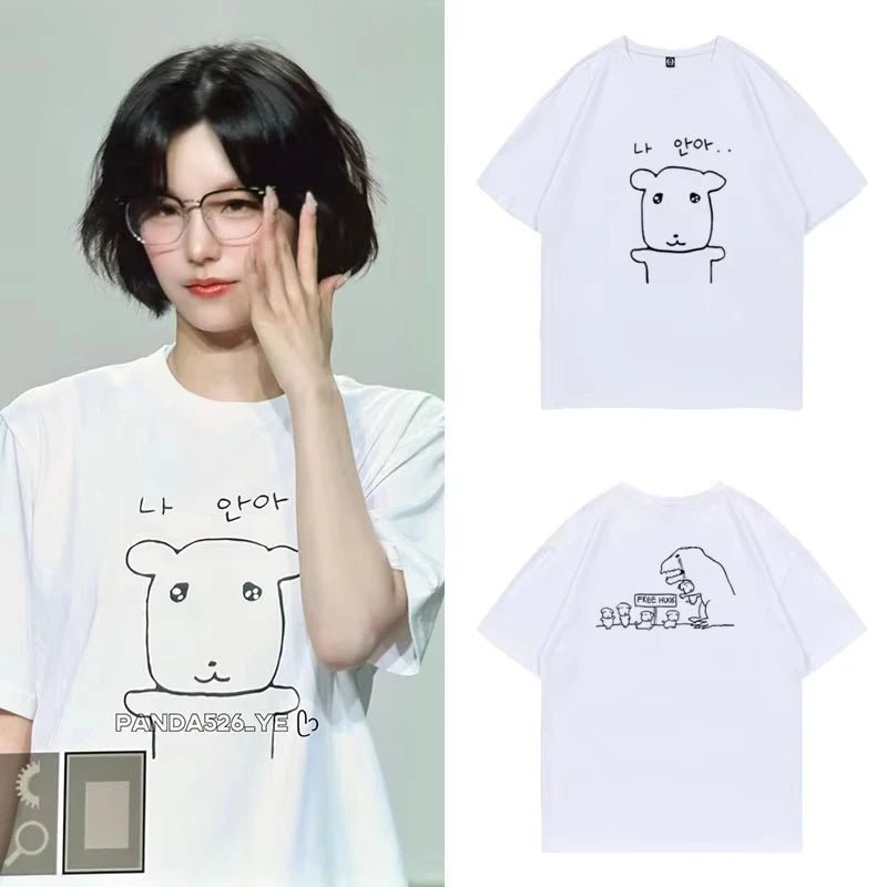 Women's Cute Slim Round Neck T-shirt, Funny Harajuku Graphic Short Sleeve, Summer Casual Daily Commute Comfort Top - lily supply