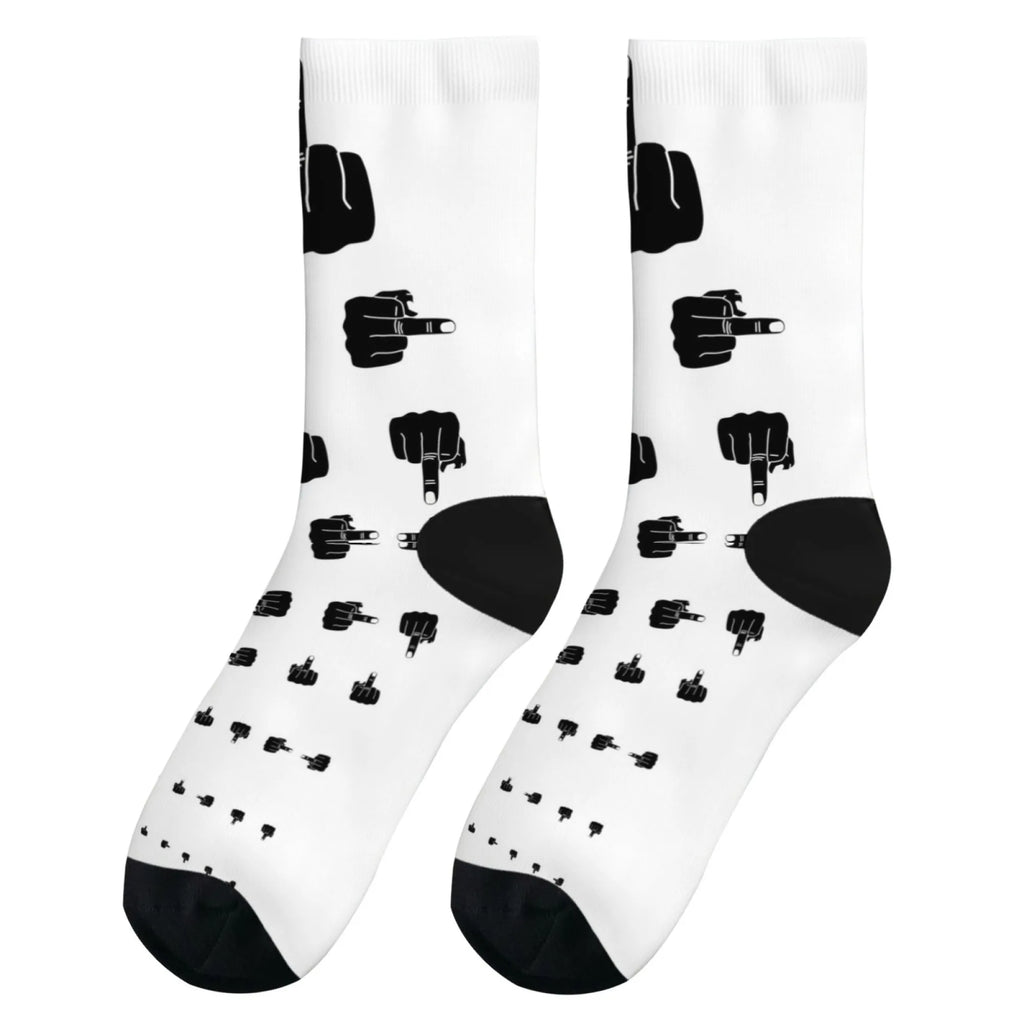 Men's Funny Finger Art Harajuku Socks - Hip Hop Novelty Party Happy Gift Socks - lily supply