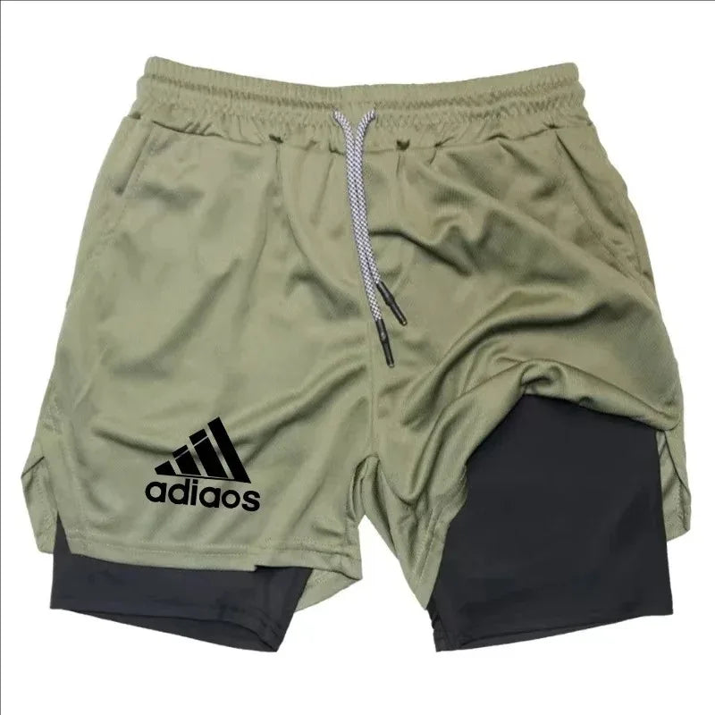 Men's 2-in-1 Mesh Compression Shorts – Breathable Quick Dry Gym Fitness Running Shorts