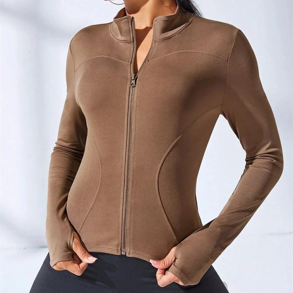 Women's Slimming Zip Yoga Jacket - Short Sports Body Sculpting Fitness Coat 2024