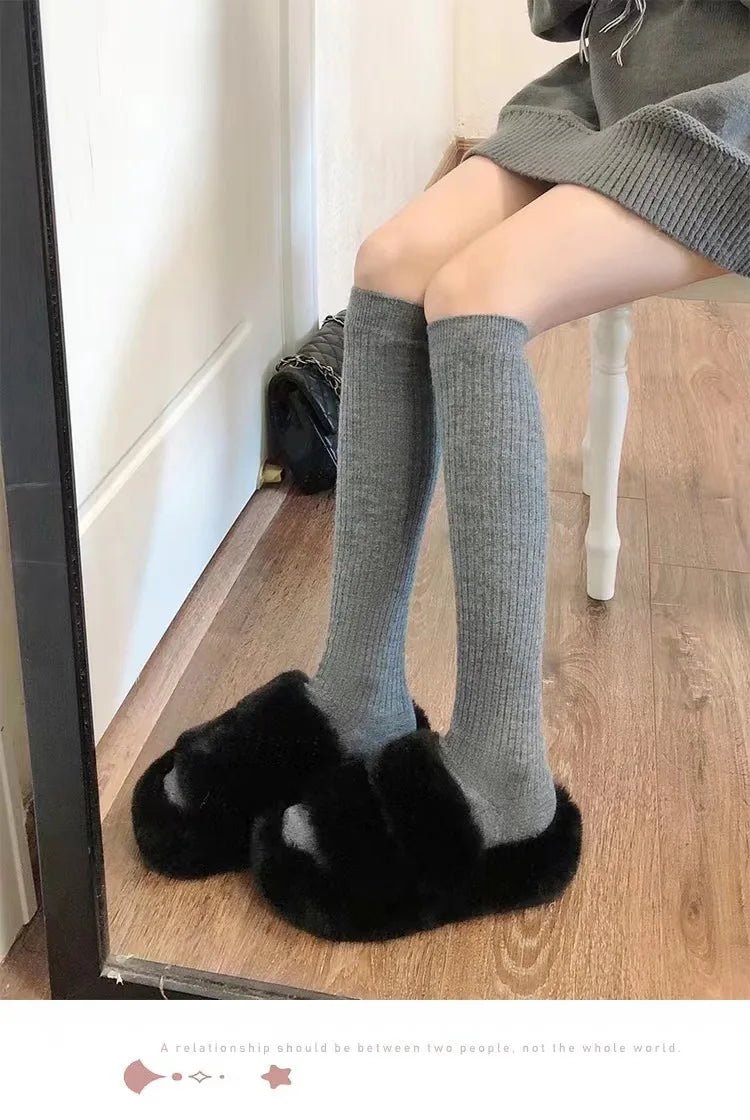 Women's Harajuku Lolita Vertical Bar Knee Socks – Striped Long Socks - lily supply