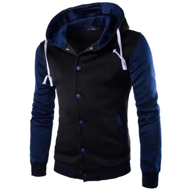 Men's Baseball Jersey Hooded Sweater Coat - lily supply