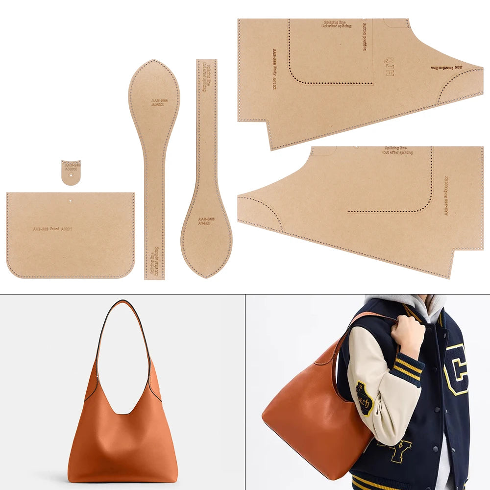 Women's Tote Bag DIY Leather Sewing Template - Kraft Paper Craft Kit