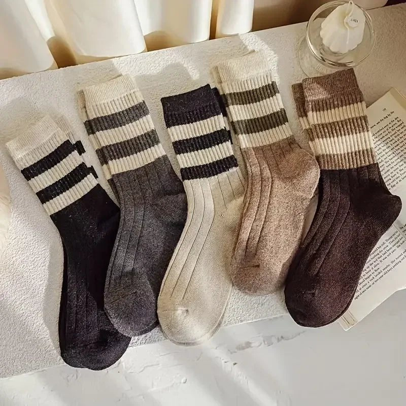 Women's Striped Forest Style Japanese Long Socks – Knee High Socks - lily supply