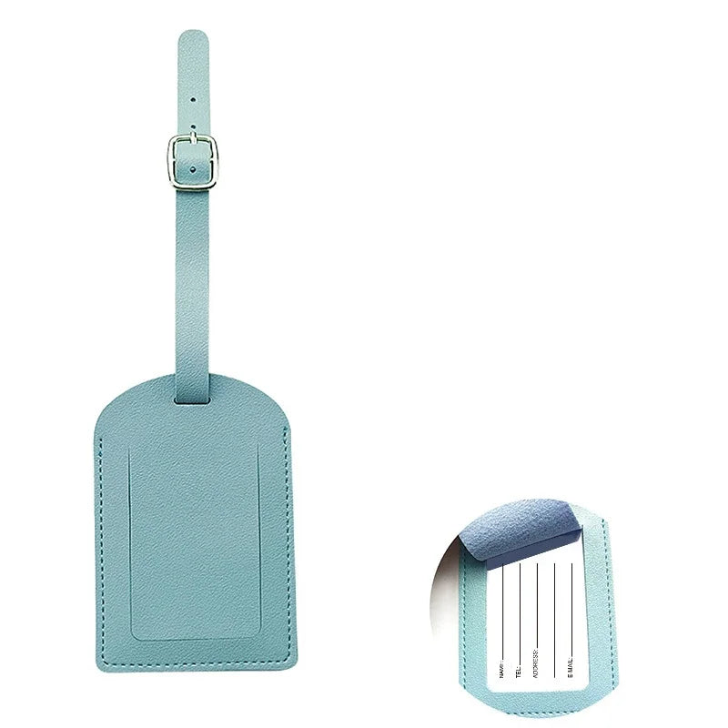 Travel Luggage Tag for Women Men Suitcase Identifier Label Baggage PU Leather Boarding Bag Tag Name ID Address Holder Accessorie