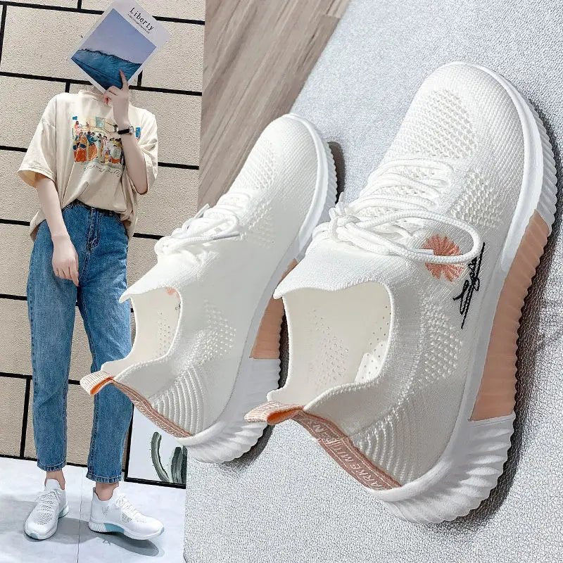Sports Shoes for Women Sport Sneaker Casual Comfortable and Elegant Flat Low Cute White Hit Fashion Women's Tennis 2025 Summer - lily supply