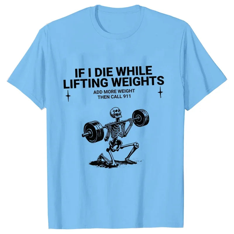 Men's Funny Weightlifting Gym T-Shirt - Short Sleeve Fitness Exercise Tee