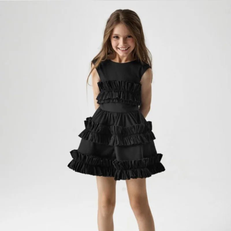 Girls Cake Lace Court Vest Princess Dress | Toddler Party Dress Ages 18M - 8Y - lily supply