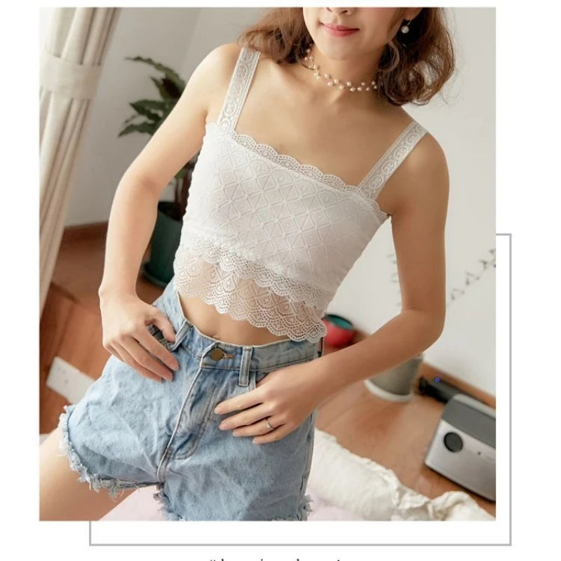 Women's Lace Camisole Hollow Back Top