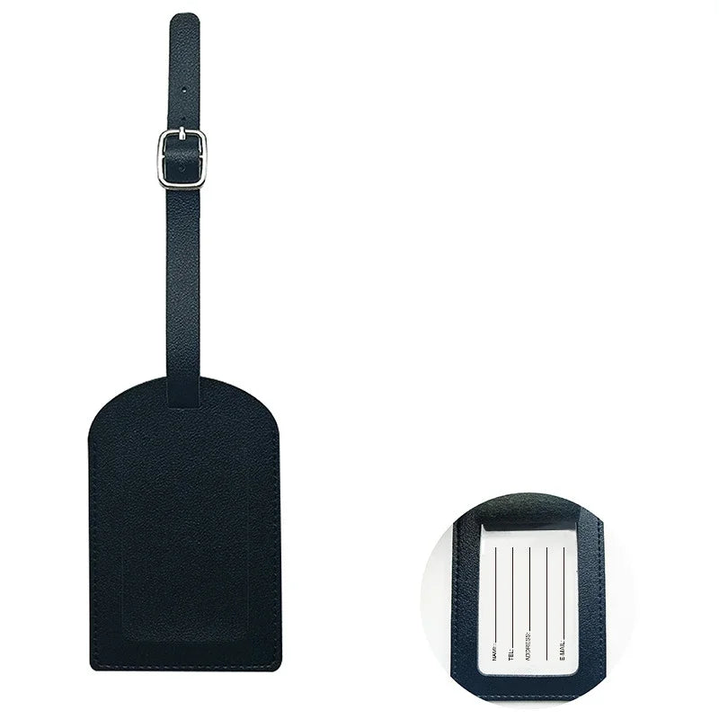 Travel Luggage Tag for Women Men Suitcase Identifier Label Baggage PU Leather Boarding Bag Tag Name ID Address Holder Accessorie