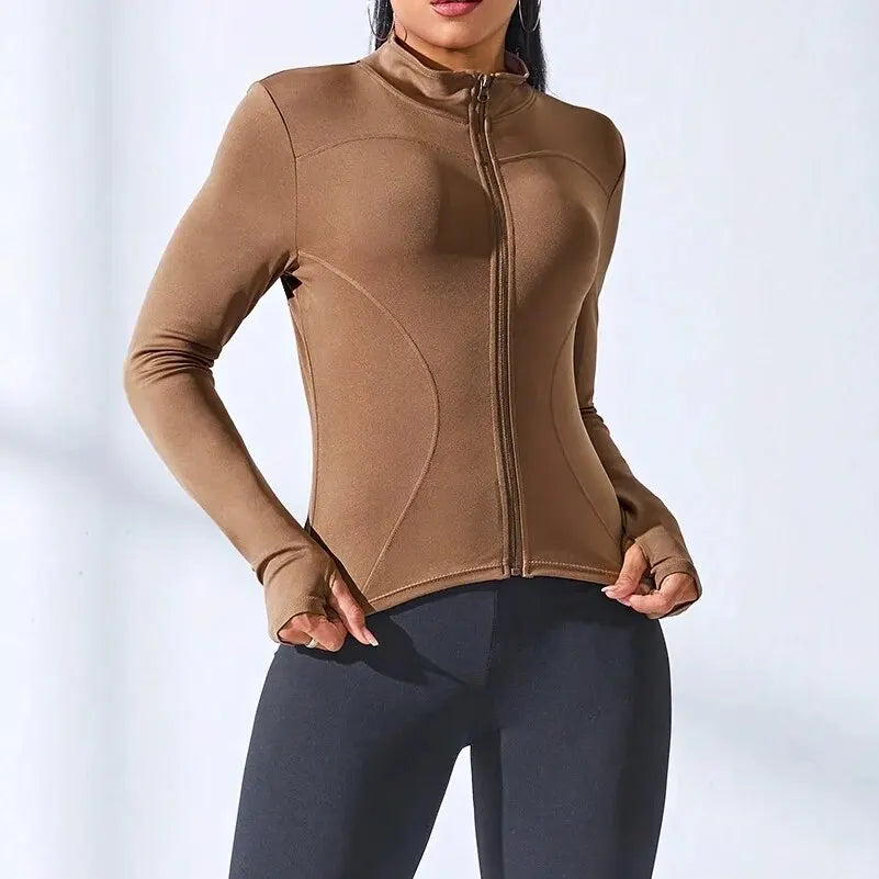 Women's Slimming Zip Yoga Jacket - Short Sports Body Sculpting Fitness Coat 2024