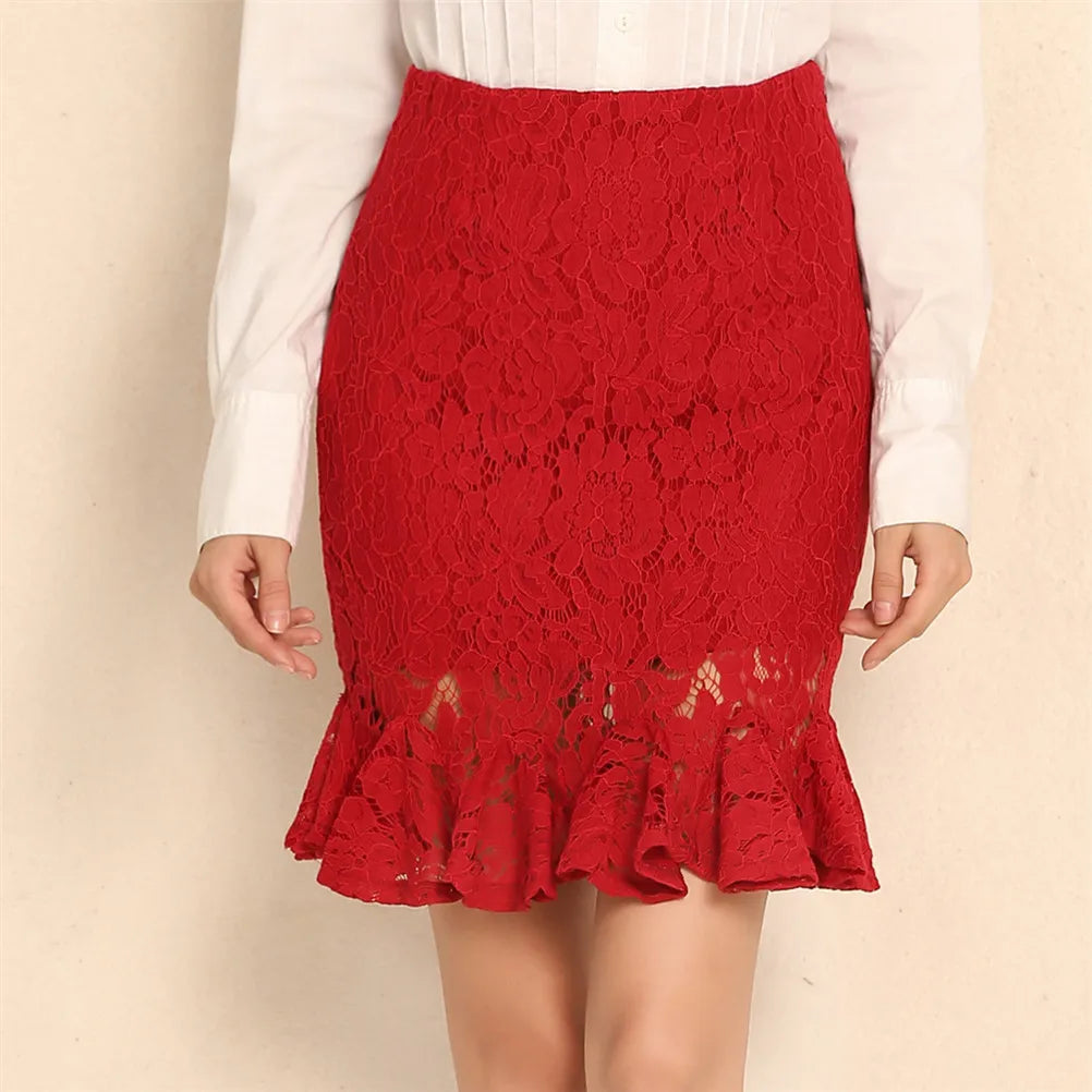 Office Lace Pencil Skirt