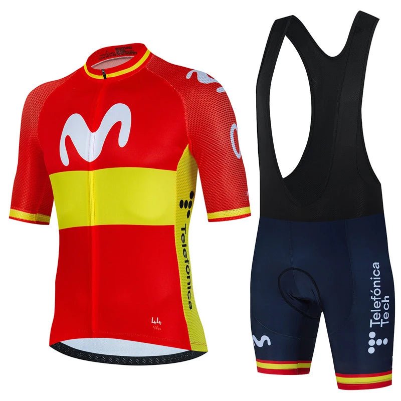 Movistar Team Cycling Jersey – Short Sleeve Spain Anti - UV Sportswear - lily supply