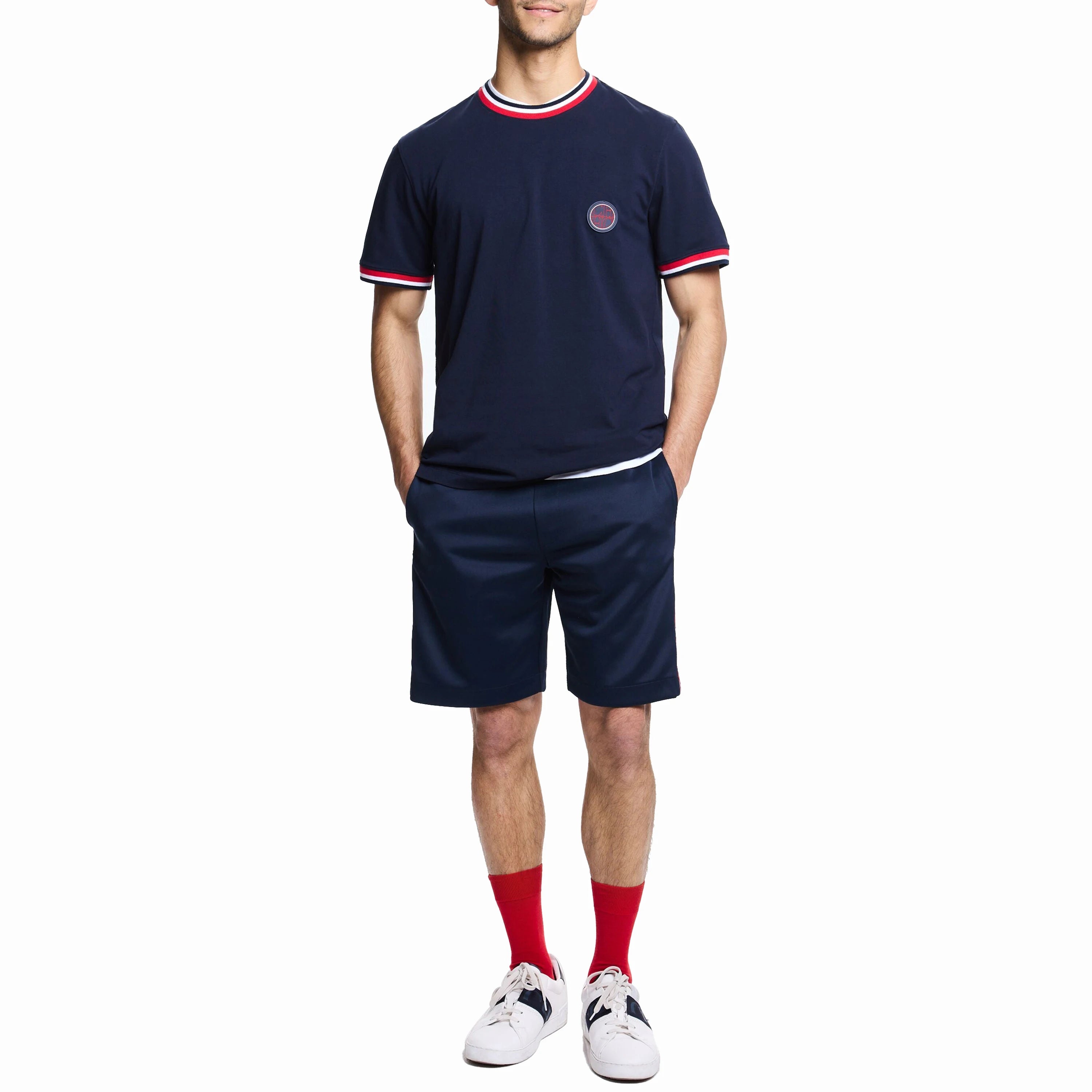Men's Cotton Stripe O-Neck Loose Fit T-Shirt