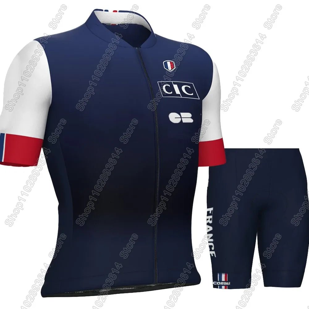 France National Team 2026 Cycling Jersey Set Summer Bicycle Clothing Road Bike Shirts Suit Bicycle Bib Shorts MTB Ropa Maillot - lily supply