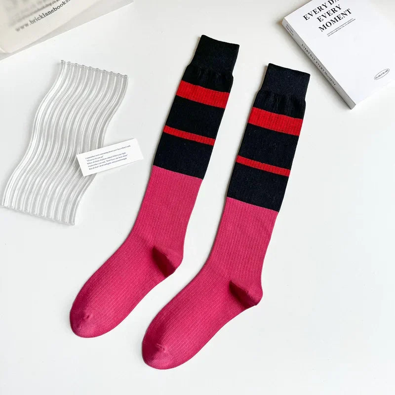Women's Korean Retro Knee Length Socks – Vintage Style Long Socks