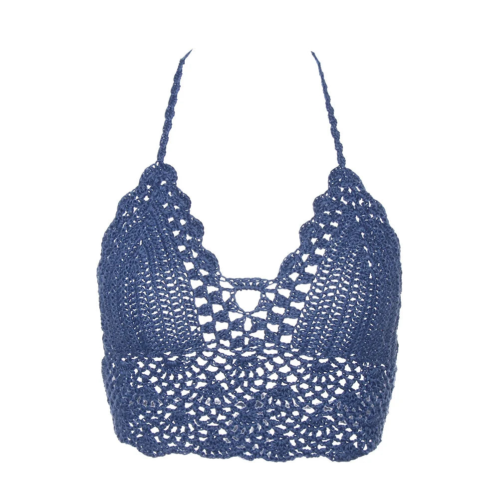 Women's Crochet Knit Halter Bralette