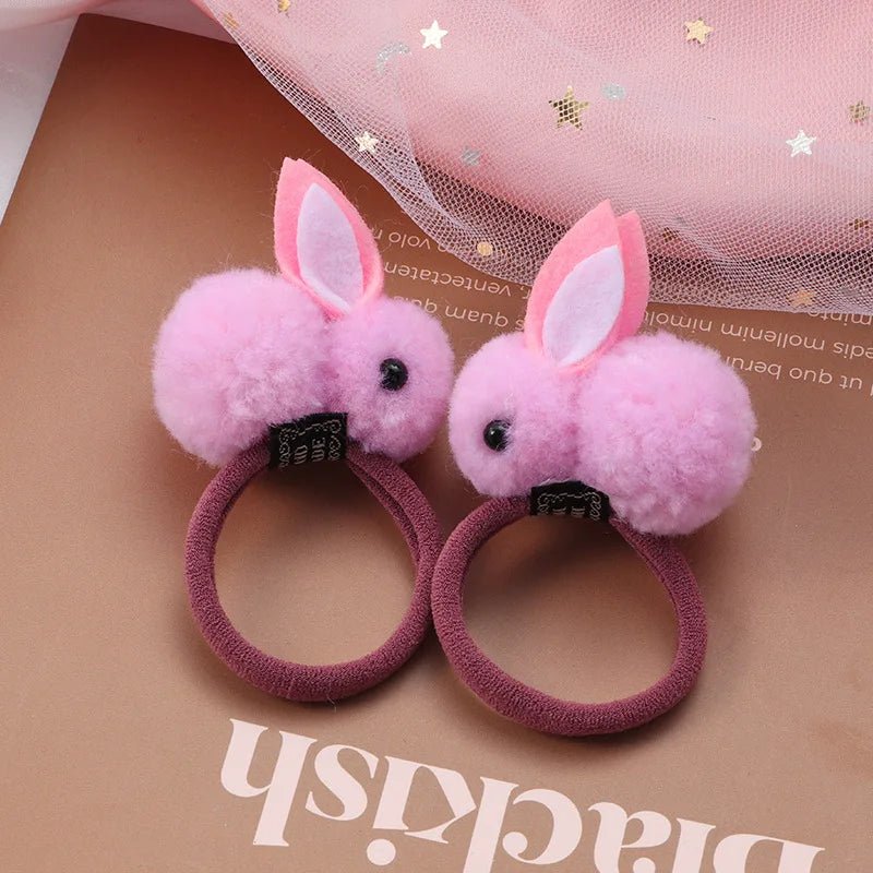 Furry Rabbit Ears Scrunchie Headbands - Korean Girls Hair Accessories - lily supply